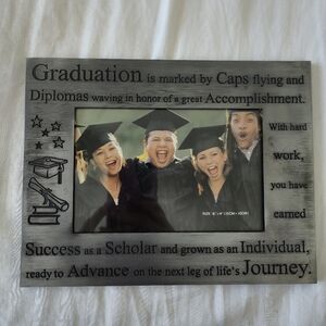 NWOB Graduation Themed Photo Frame - Gray Pewter